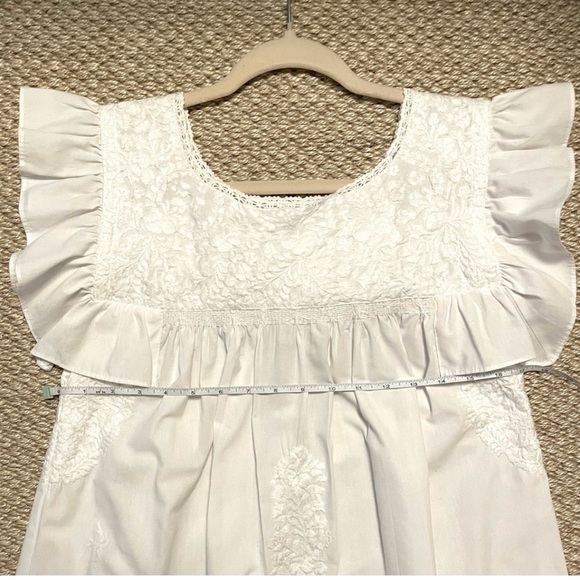 Mi Golondrina Soledad Blanca Nieve Vestida White Flutter Ruffle Sleeve Dress - Picture 12 of 12